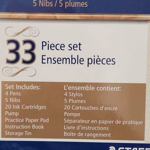New! Staedtler 33 Piece Calligraphy Set With Interchangeable Points 5 Nibs/ 5 Pl - Picture 3 of 10